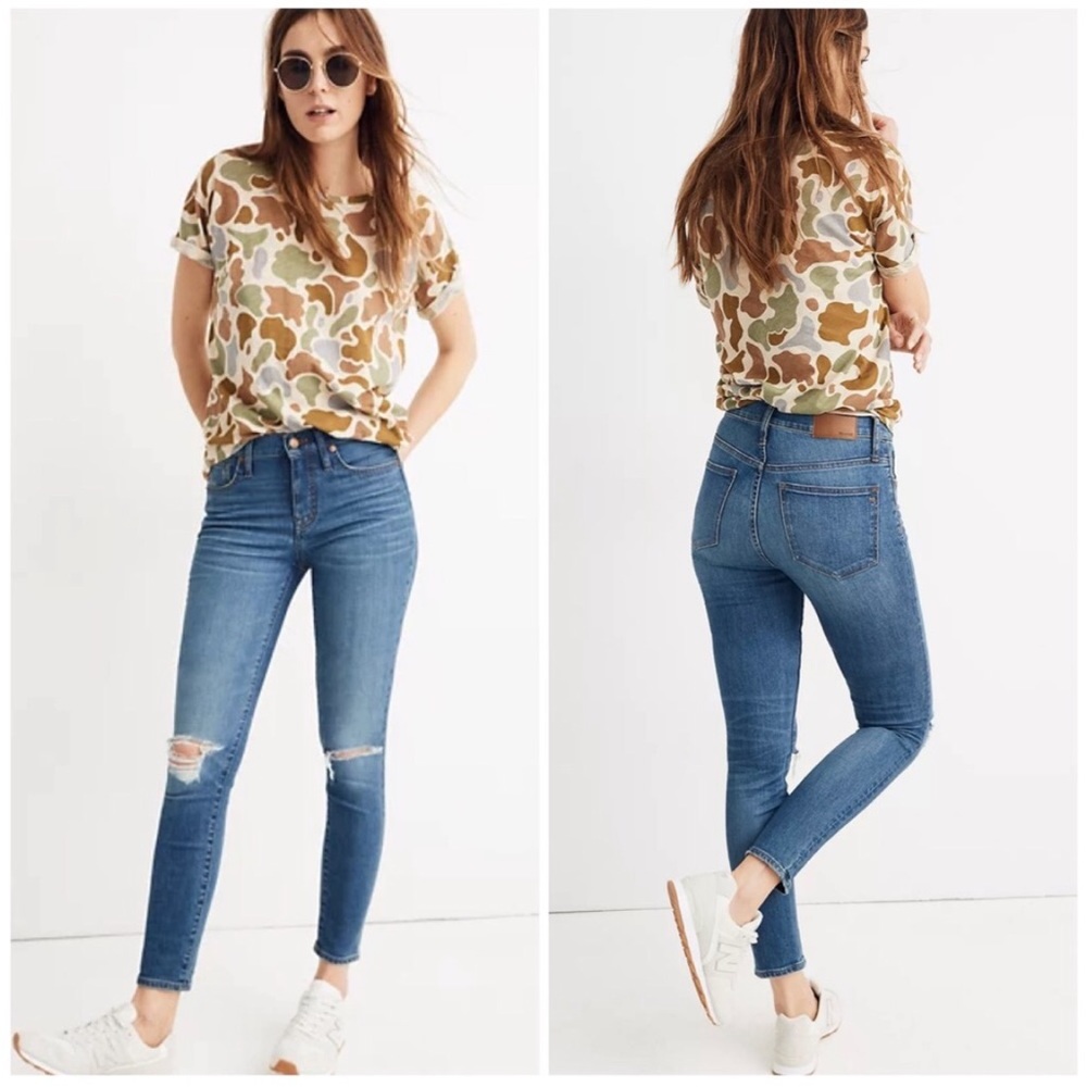 Madewell 9” High Rise Skinny Crop Delmar Wash Jeans Size 28